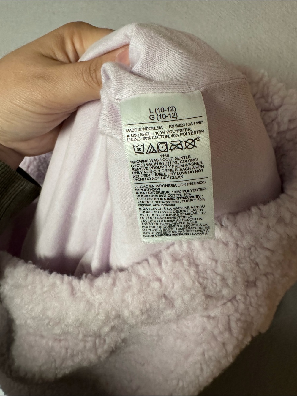 Old Navy Cozy Sherpa Hooded Vest in Light Purple/Pink Color - Picture 4 of 4